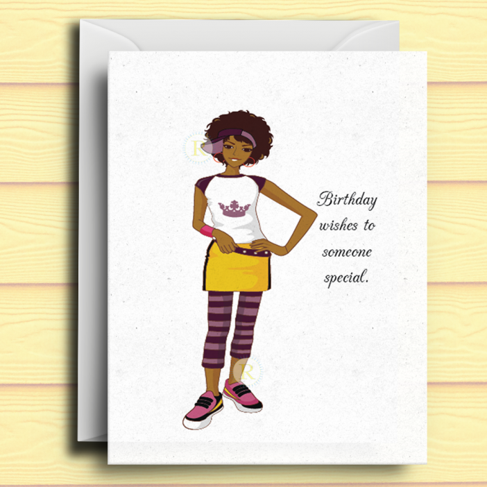 Black Girl Birthday Card J